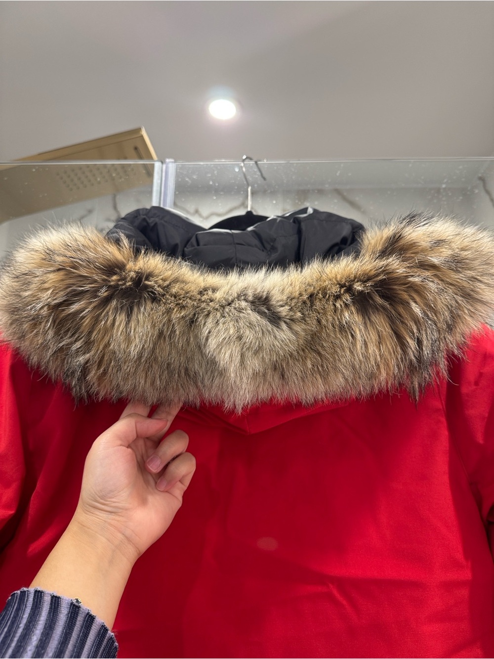 NWT Canada Goose Men's Red Parka Jacket with Fur Trim Hood - Picture 7 of 10